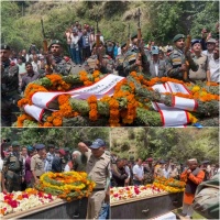 Chamoli news: पंचतत्व में विलीन हुए शहीद रुचिन रावत, नम आंखों से दी लोगों ने अंतिम विदाई।