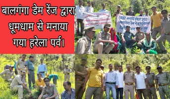 Tehri: बालगंगा डेम रेंज द्वारा धूमधाम से मनाया गया हरेला पर्व‌।