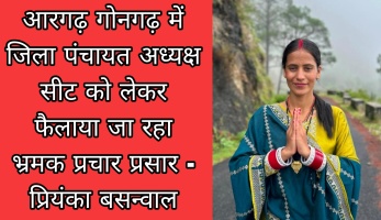 आरगढ़ गोनगढ़ में जिला पंचायत अध्यक्ष सीट को लेकर फैलाया जा रहा भ्रमक प्रचार प्रसार - प्रियंका बसन्वाल 